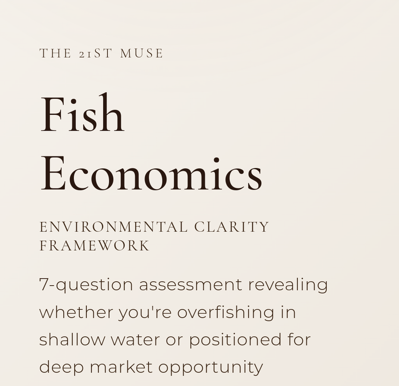 Text on a beige background about 'Fish Economics' and an assessment framework.